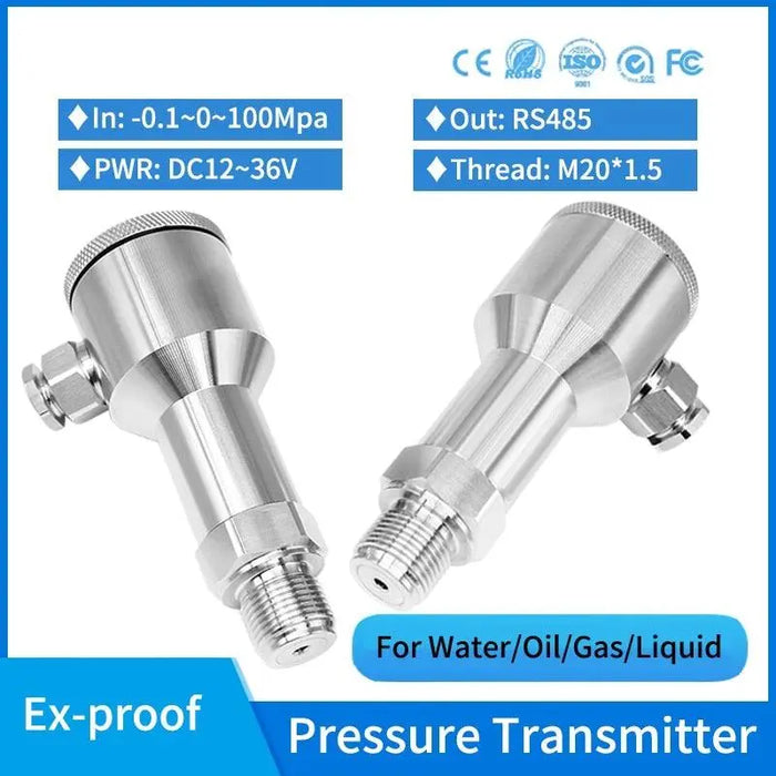 0-10 bar Anti-explosion Hydraulic Oil Fuel Pressure Sensor ip67 Air hvac Water Pressure Transmitter for lpg with RS485 modbus - electrical center b2c