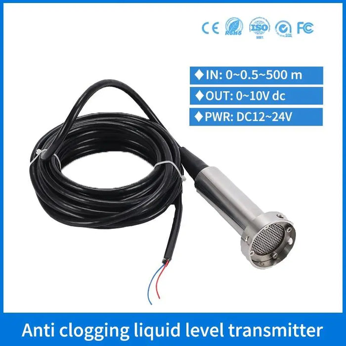 0-10v Silicon Submersible Sewage Dirty Water Level Sensor Rain Water Pressure Level Transmitter for Septic Tank Deep Well - electrical center b2c,septic tank level sensor