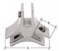 1-1/2" Long 3-Way 120 Degree Deluxe Glass Furniture Connector for 1/2" Glass - Chrome - Reflect Window & Door