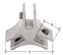 1-1/2" Long 3-Way 120 Degree Deluxe Glass Furniture Connector for 1/2" Glass - Chrome - Reflect Window & Door