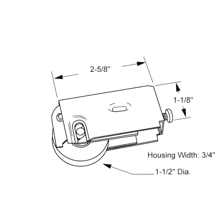 Sliding Glass Patio Door 1 - 1/2" Steel Ball Bearing Roller With 3/4" Wide Housing - Reflect Window & Door