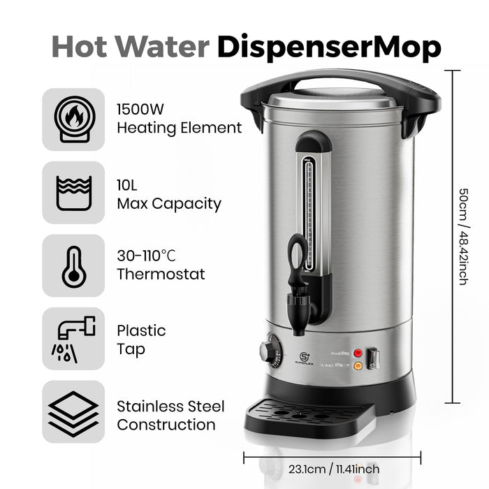 10L Energy-Saving Water Urn with Ergonomic Tap & Precise Water Gauge