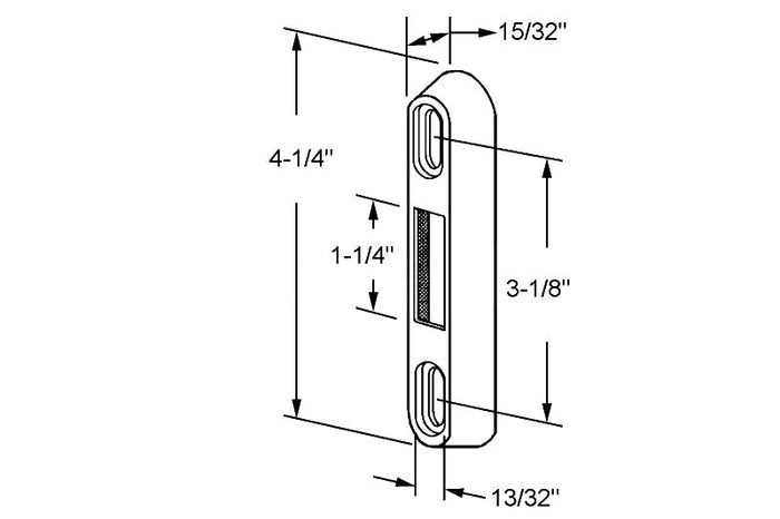 Sliding Glass Door 4 - 1/4" Long Keeper - Reflect Window & Door
