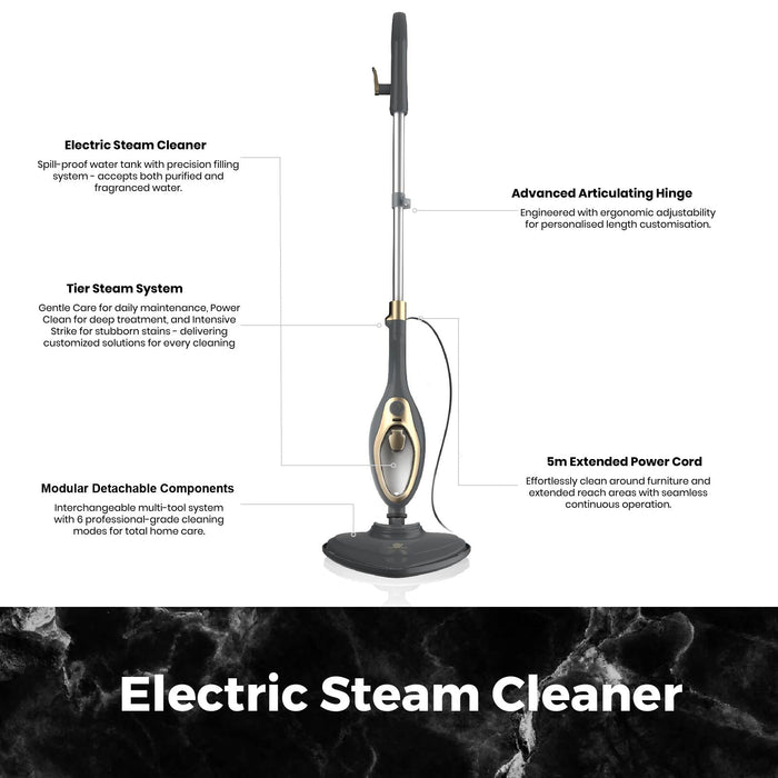 1500W Steam Mop – Fast-Heating Multi-Surface Cleaner with 330ml Tank & Accessories