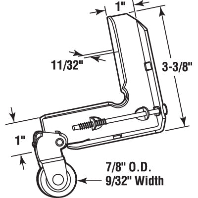 Patio Screen Door Aluminum Corner Insert with 15/16" Nylon Ball - Bearing Center Groove Roller - Reflect Window & Door