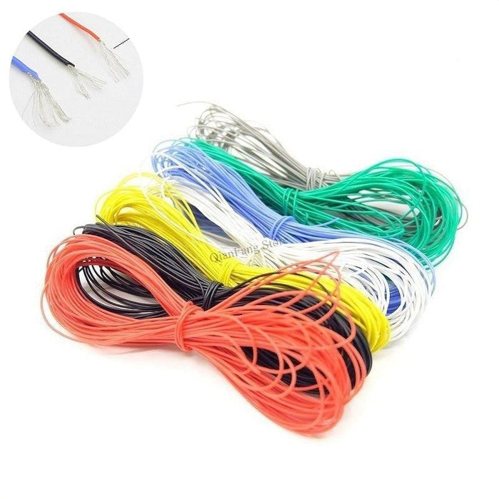1M Wire Cable Super Soft Silicone Insulated 30 28 26 24 22 20 18 AWG High Temperature Flexible Electronic Lighting Copper Wire.