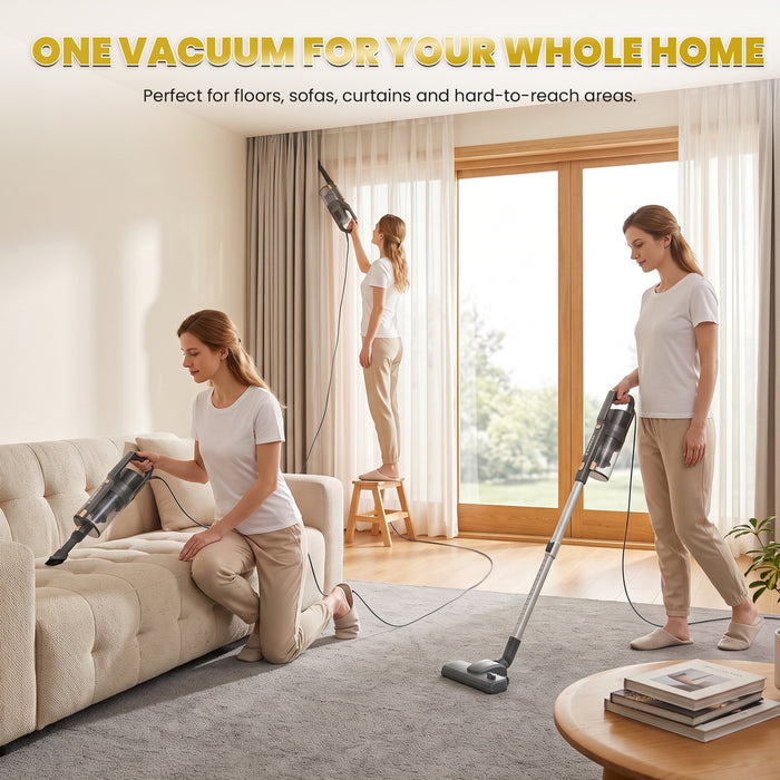2-in-1 Handheld Vacuum Cleaner with Powerful 16.5KPa Suction