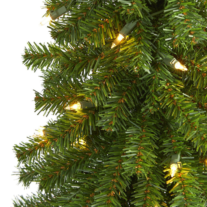 3' Alpine Artificial Christmas Tree with 50 Lights, 177 Bendable Branches and a Burlap Planter