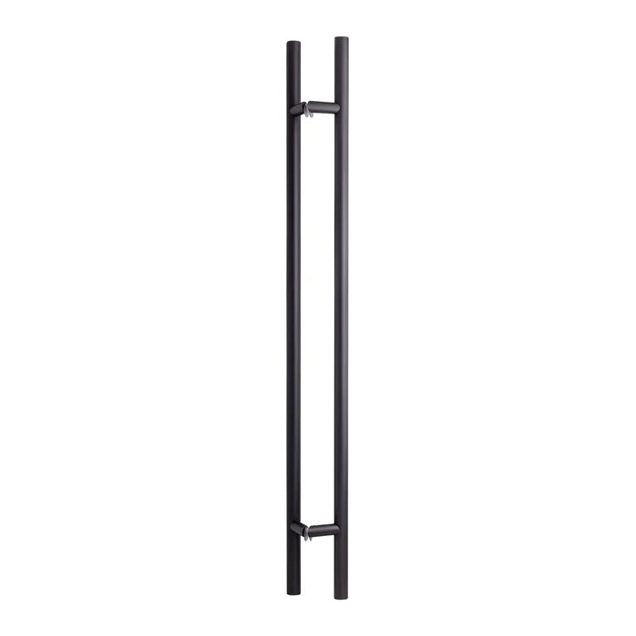 36-Inch Back-to-Back Offset Entry Door Pull Handle – Round H-Type | 304 Stainless Steel - Black