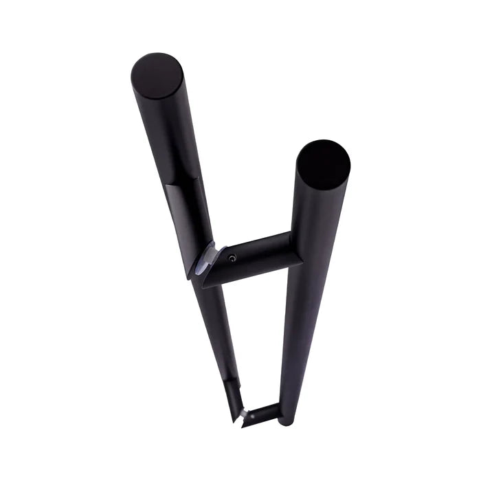 36-Inch Back-to-Back Offset Entry Door Pull Handle – Round H-Type | 304 Stainless Steel - Black