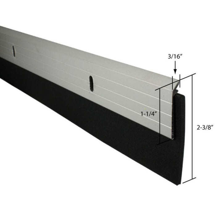 48" Clear Anodized Door Sweep – Commercial Aluminum Door Bottom Weatherstrip