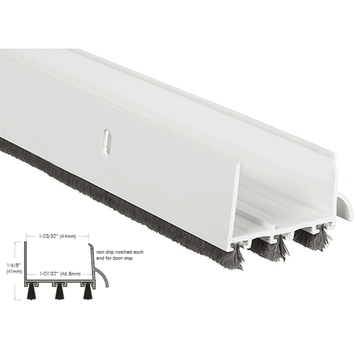 48" White Door Shoe with Rain Drip – Fits 1-3/4" Doors