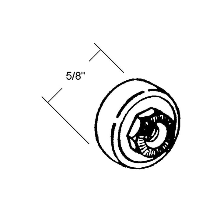 Shower Door Roller Replacement – 5/8" Nylon Ball Bearing, Flat Edge - Reflect Window & Door