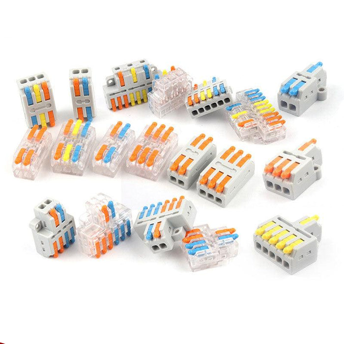5PCS 1 in Multiple Out Quick Wiring Connector Universal Splitter Wiring Cable Push-in Can Combined Butt Home Terminal Block D 22.
