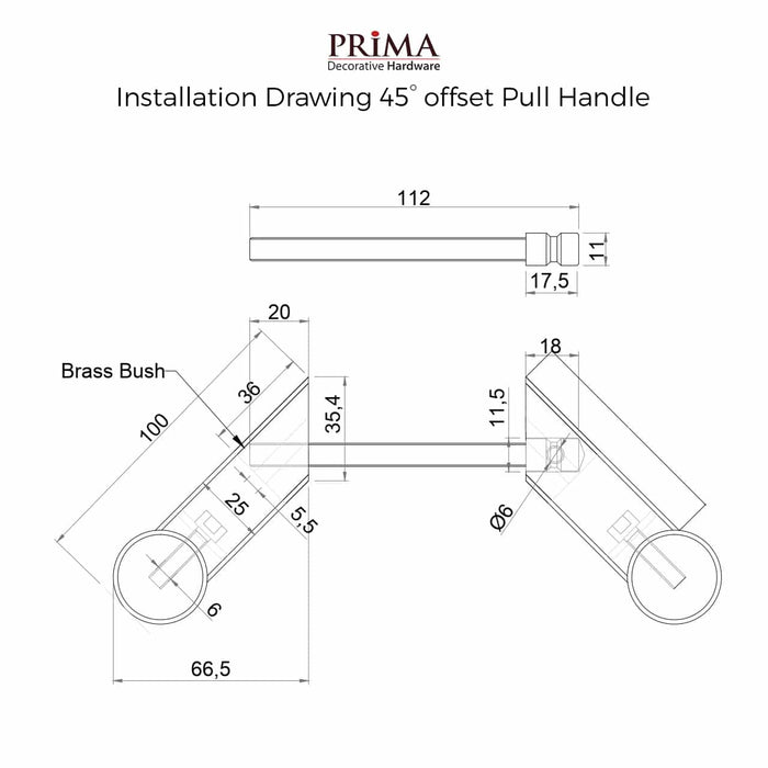 60-Inch Back-to-Back Offset Entry Door Pull Handle – Round H-Type | 304 Stainless Steel - Satin