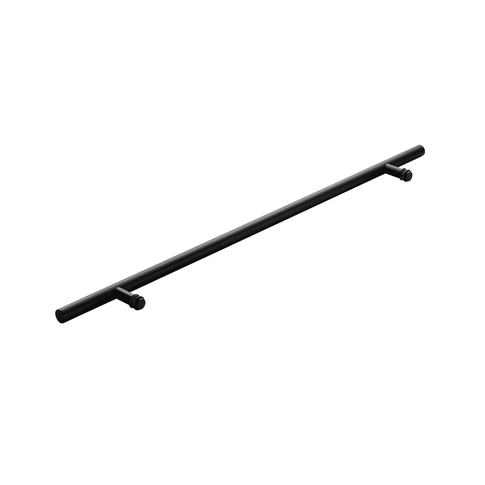 60" Single-Sided Round Entry Door Pull Handle | 304 Stainless Steel - Black Matte Finish