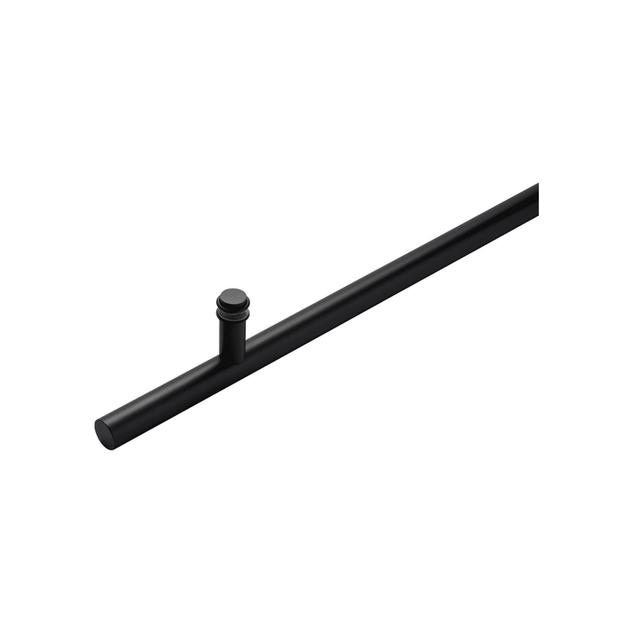 60" Single-Sided Round Entry Door Pull Handle | 304 Stainless Steel - Black Matte Finish