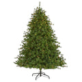 7’ Colorado Mountain Pine Artificial Christmas Tree with 450 Clear Lights, 1453 Bendable Branches and Pine Cones