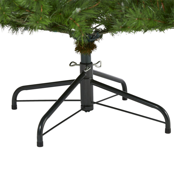 7’ Colorado Mountain Pine Artificial Christmas Tree with 450 Clear Lights, 1453 Bendable Branches and Pine Cones