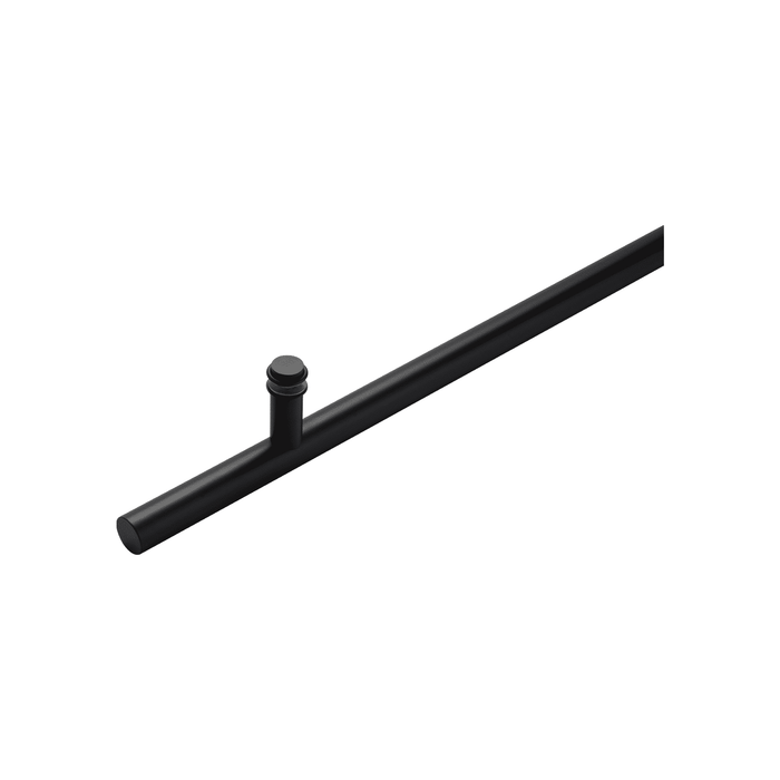 72" Single-Sided Round Entry Door Pull Handle | 304 Stainless Steel - Black Matte Finish