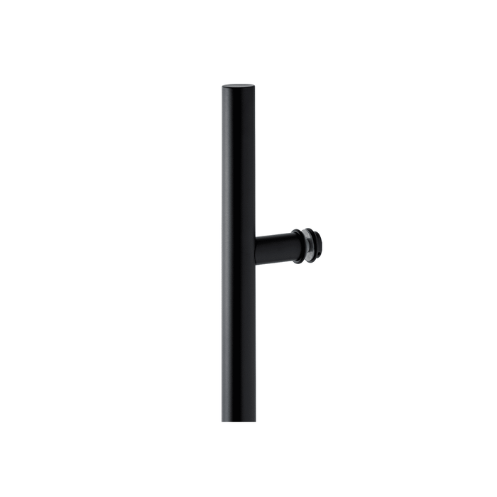 72" Single-Sided Round Entry Door Pull Handle | 304 Stainless Steel - Black Matte Finish