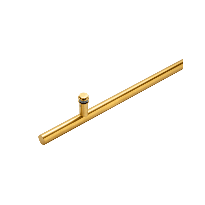 72" Single-Sided Round Entry Door Pull Handle | 304 Stainless Steel - PVD Gold Finish