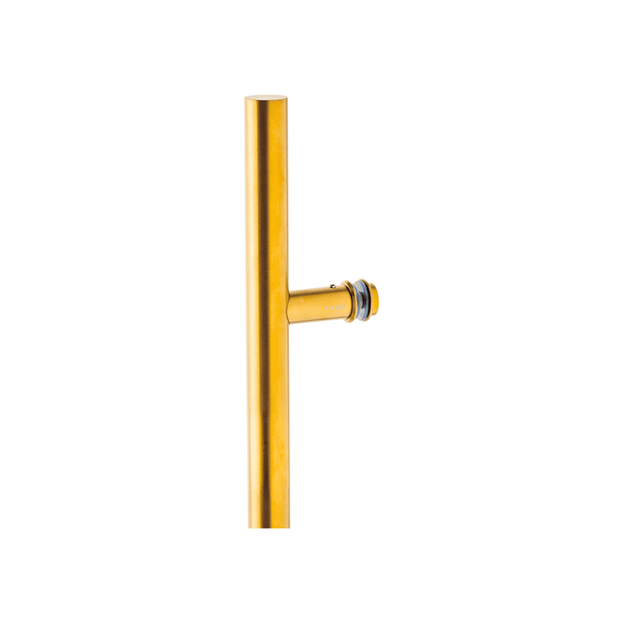 72" Single-Sided Round Entry Door Pull Handle | 304 Stainless Steel - PVD Gold Finish