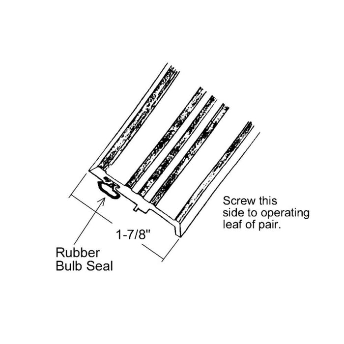 Bronze Aluminum Flat Bar Astragal with Rubber Bulb Seal for Double Doors - Reflect Window & Door