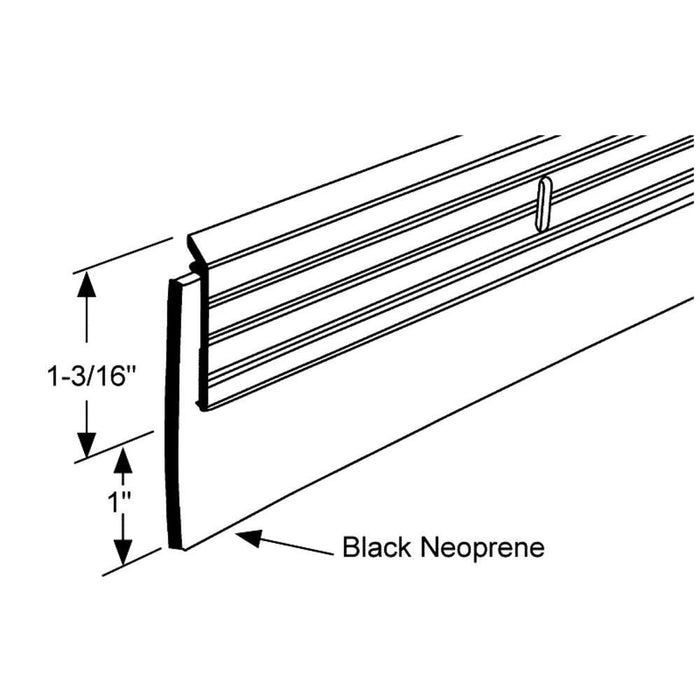 96" Clear Anodized Door Sweep – Commercial Aluminum Door Weatherstrip - Reflect Window & Door