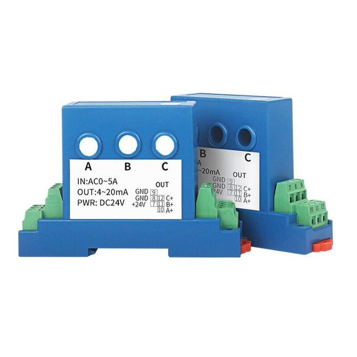 3 phase current transducer, three phase current transmitter, 4-20mA current sensor, analog output current transducer, perforated three-phase ampere sensor,3 phase hall current transducer, 0-5V 0-10V 1-5V analog output current transmitter, DC12-24V three phase current sensor, fast response <200ms current transducer, wide temperature -30~+85℃ three-phase ampere transducer, perforated through-hole three phase current transformer