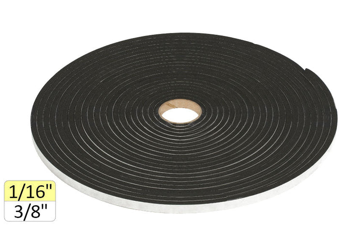Adhesive Foam Tape 1/16 Inch – Closed Cell Neoprene, 3/8" Width, 100 FT Roll - Reflect Window & Door