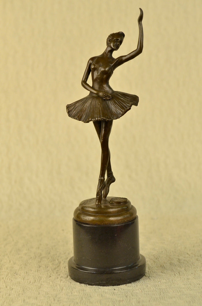 Aldo Vitaleh Prima Ballerina Bronze Sculpture Art Deco Marble Base Figurine Gift