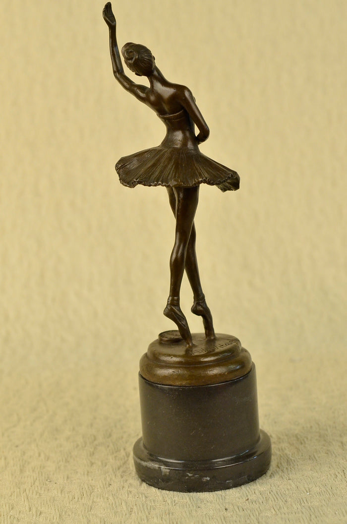 Aldo Vitaleh Prima Ballerina Bronze Sculpture Art Deco Marble Base Figurine Gift