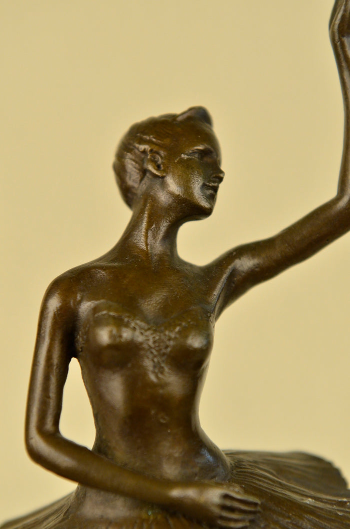 Aldo Vitaleh Prima Ballerina Bronze Sculpture Art Deco Marble Base Figurine Gift