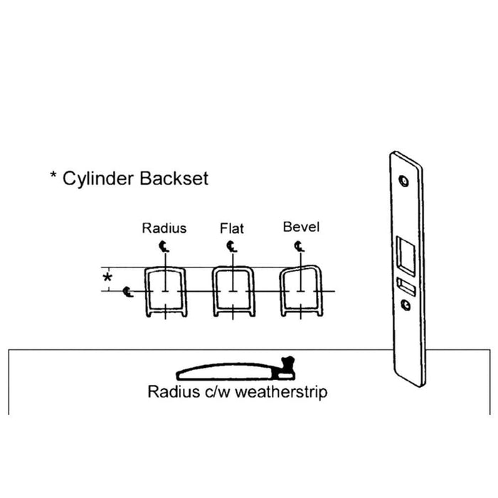 Radius Face Plate with Weatherstrip for Right Hand Latch Aluminum Storefronts - Reflect Window & Door