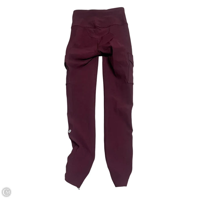 Athletic Leggings By Lululemon In Maroon, Size: 2
