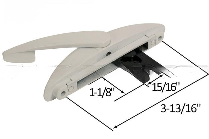 Beige Casement Window Locking Handle – 3 - 13/16" Screw Holes, Security Lever for Windows - Reflect Window & Door