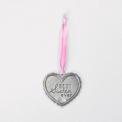"Best Sister Ever" Silver Ornament - Wilson Lee