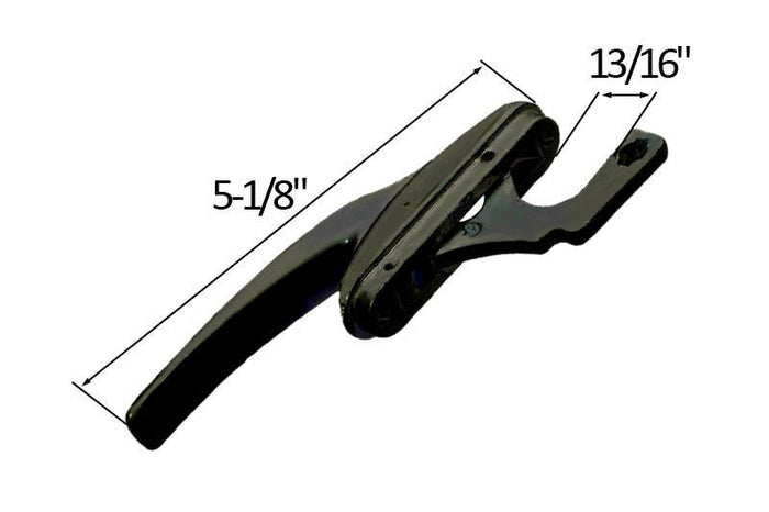 Casement Window Security Locking Handle with 13/16" Projection Hook - Black - Reflect Window & Door