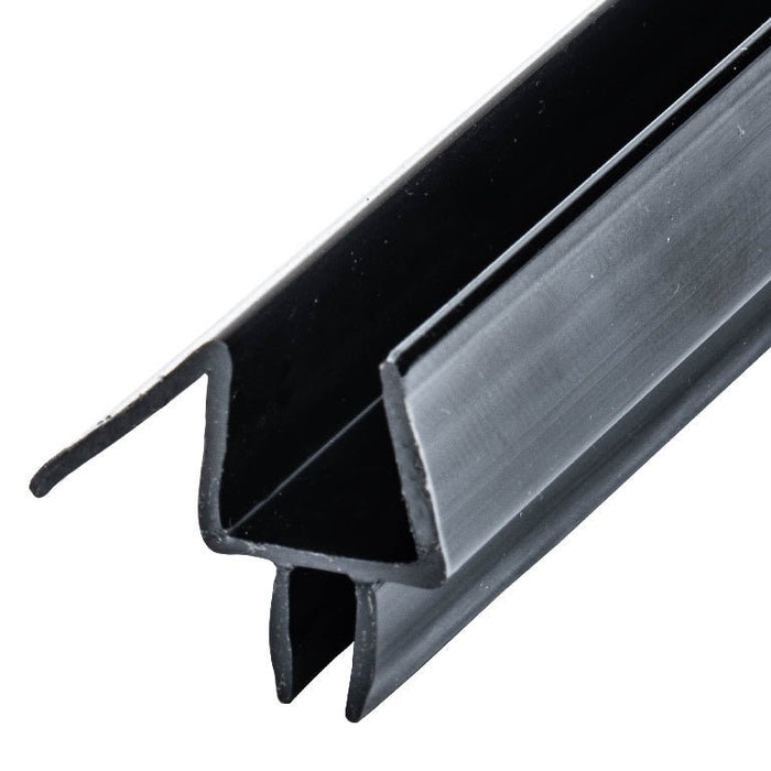 Swinging Shower Door Black Co - Extruded Bottom Wipe with Drip Rail for 1/2" Glass - Reflect Window & Door