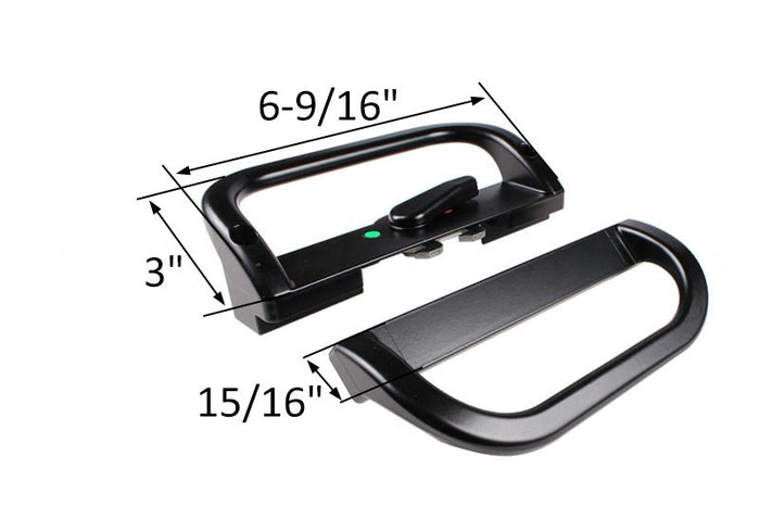 Black Surface - Mounted Hook Style Sliding Glass Patio Door Handle Replacement - Reflect Window & Door