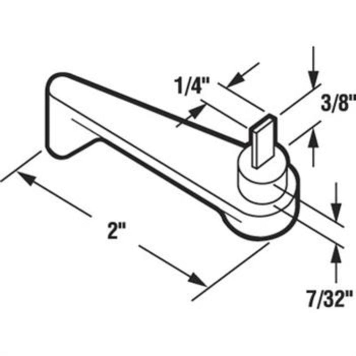 Sliding Glass Patio Door Black 2" Latch Lever With 3/8" Spindle - Reflect Window & Door