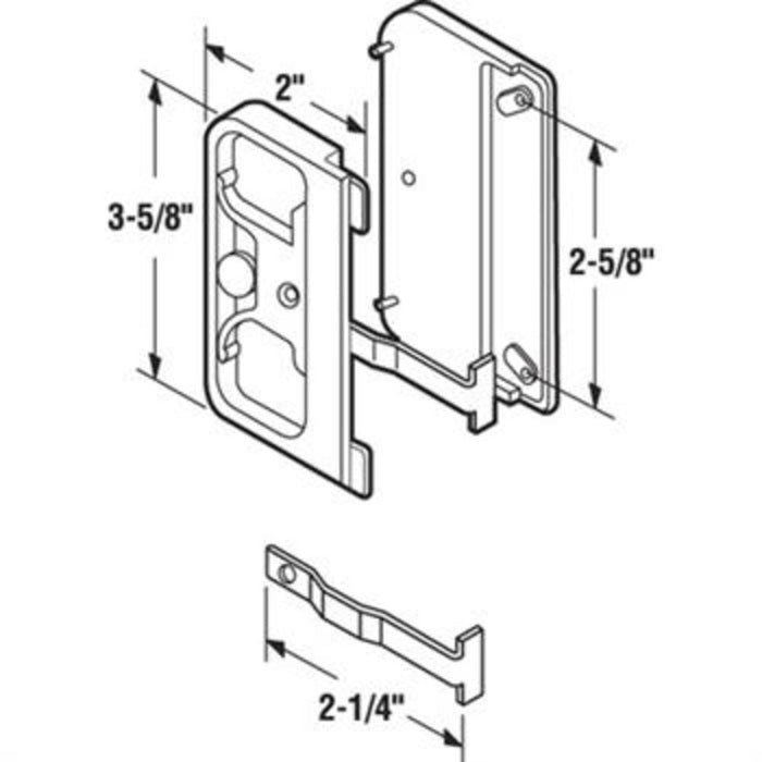 Sliding Patio Screen Door Latch and Pull with 2 - 5/8" Screw Holes - Reflect Window & Door
