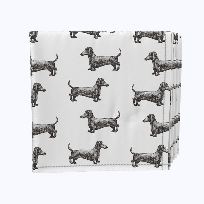 Black & White Dachshund Toss Napkins