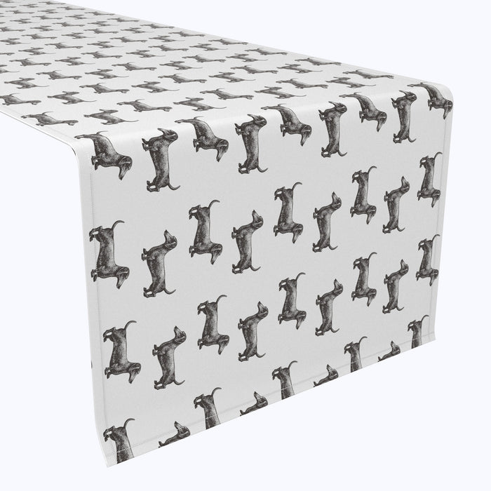 Black & White Dachshund Toss Runners