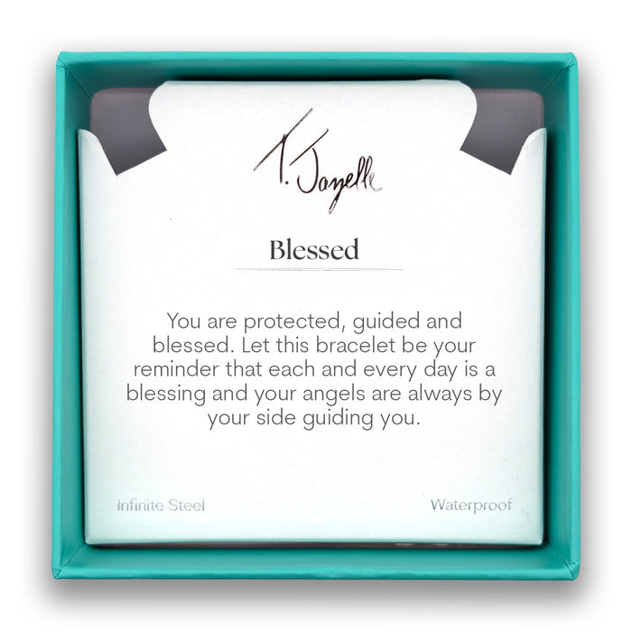 Blessed Charm with Black and Blue Agate Gemstone Bracelet