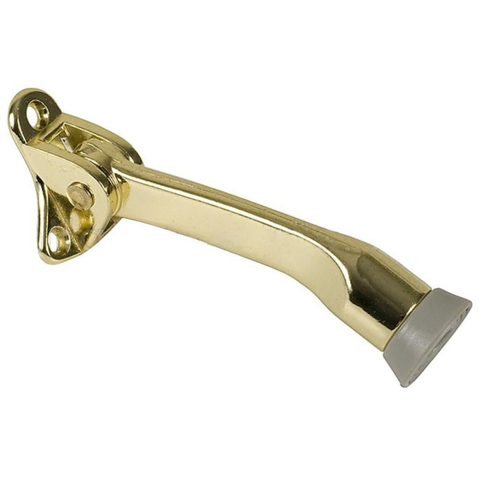 Brass Heavy - Duty Door Stop and Holder - 5 Inch - Reflect Window & Door