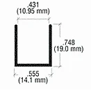 Shower Door Brite Anodized 3/8" Aluminum U - Channel - Reflect Window & Door