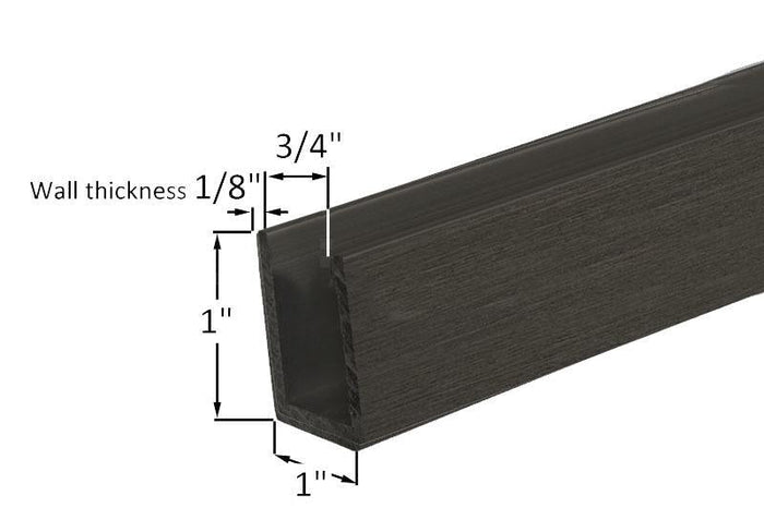 Bronze Anodized U - Channel - 1" x 1" x 1/8" - 11' 10" Length - Reflect Window & Door