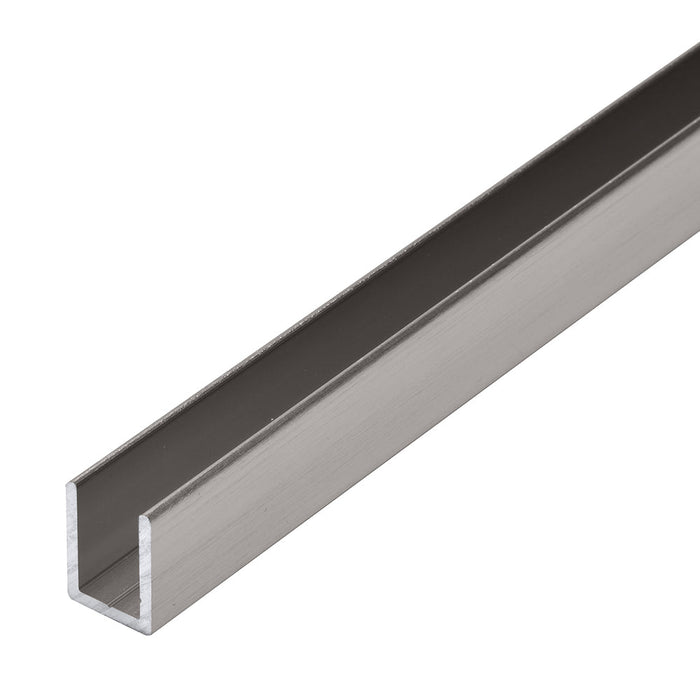 Brushed Nickel 3/8" Fixed Panel Deep U - Channel – 95" Shower Door Glass Channel - Reflect Window & Door